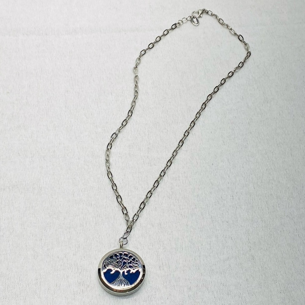 Tree Of Life Essential Oil Diffuser Necklace on a Zara Chain Aromatherapy Locket